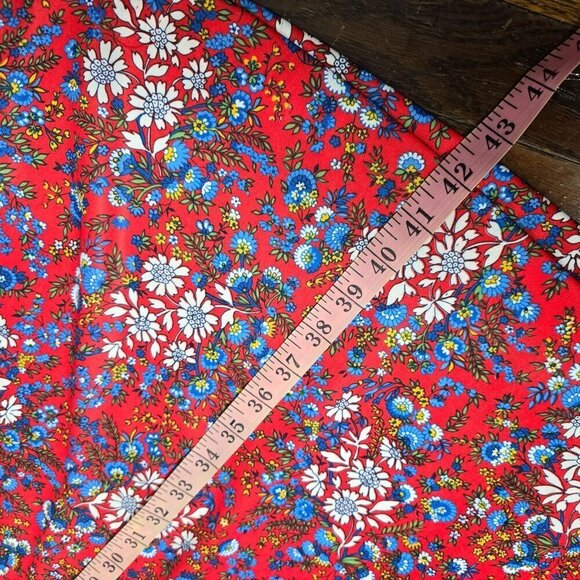 Vintage 60s 70s Red Prairie Floral Bohemian Dream Dress - Picture 14 of 16